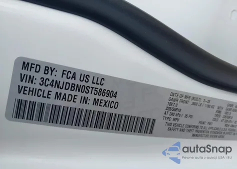 2025 Jeep Compass Latitude 4X4 из США, поврежденный, VIN 3C4NJDBN0ST586904